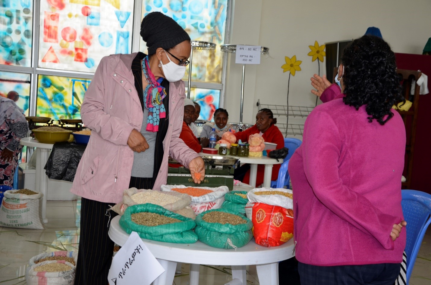 Semi-urban women exhibit and trade products to consumers in Addis Ababa 